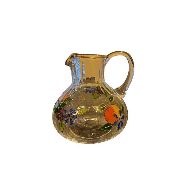 Vintage Venetian fruit pitcher accented in 24k gold - Picture 2 of 11